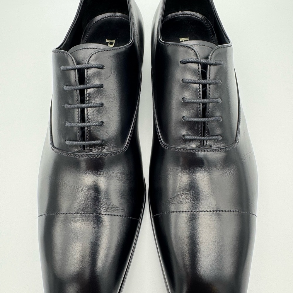 PRADA Black Leather Square Toe Lace Up Shoes UK 8.5 / US 9.5 - Picture 8 of 12